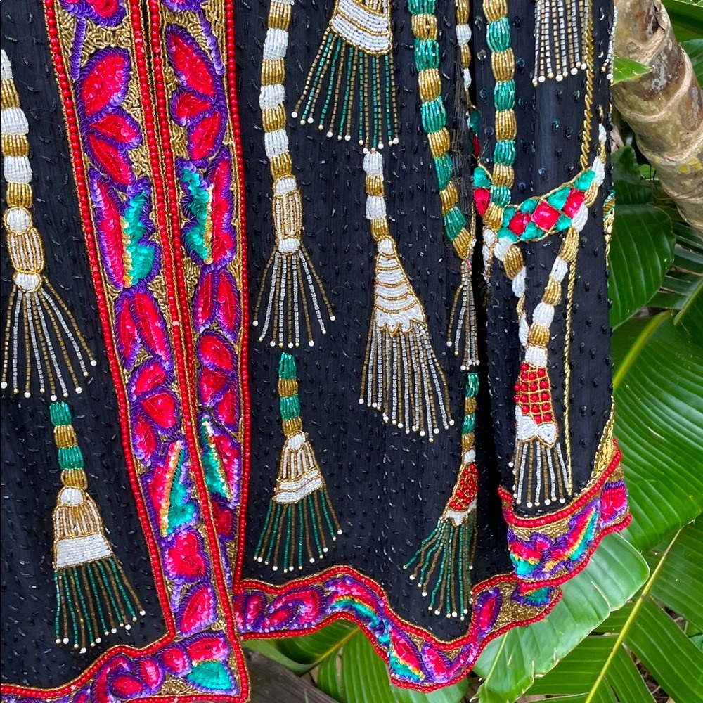 Scala beaded fabulous tassel silk jacket - Picture 6 of 14